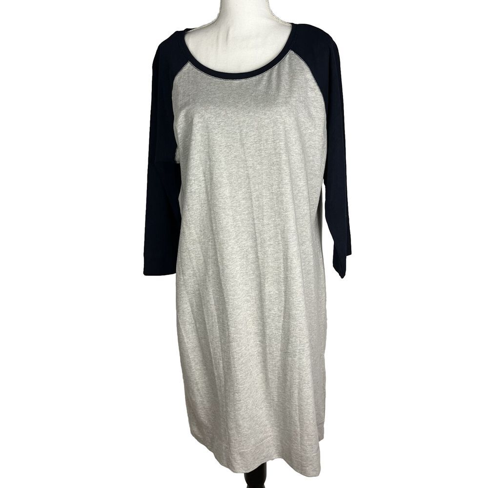 G.H. Bass & Co. Women Gray Casual Dress Size‎ XL Cotton Gray